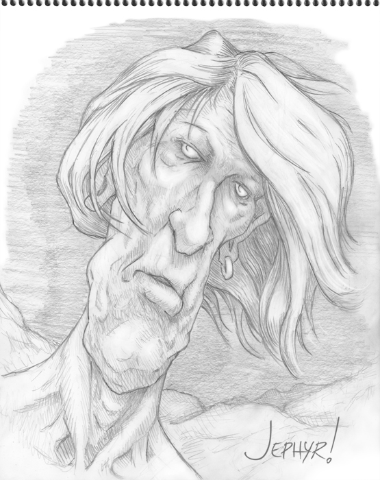 "Cain" - Pencil Sketch - Copyright 2017, Jephyr (Jeff Curtis), All Rights Reserved